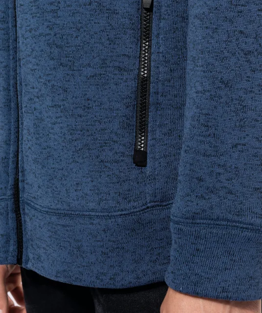 K9106 - Heather herenvest met rits Dark Grey Melange