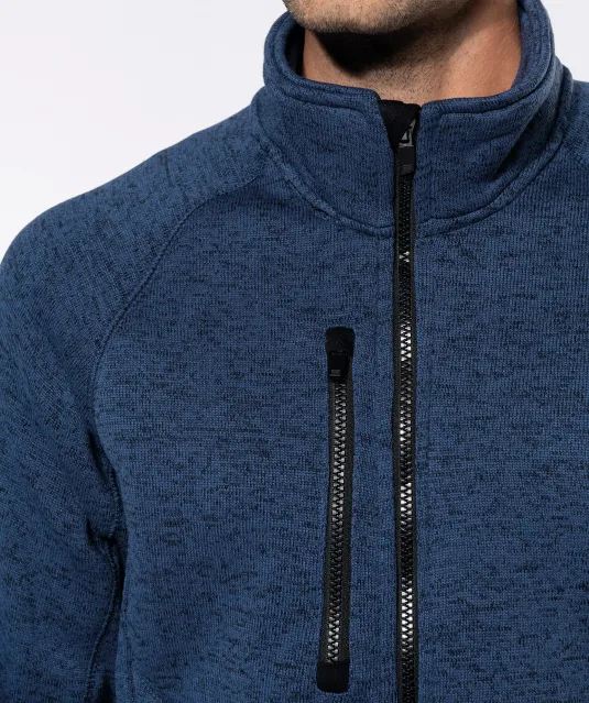 K9106 - Heather herenvest met rits Dark Grey Melange