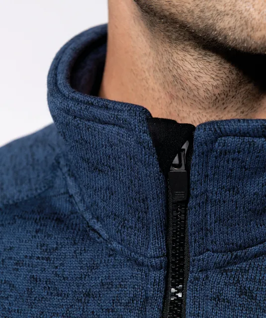 K9106 - Heather herenvest met rits Dark Grey Melange