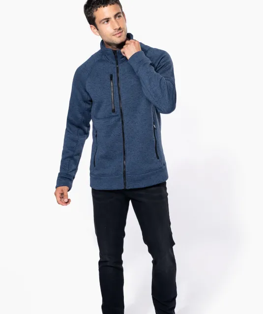 K9106 - Heather herenvest met rits Dark Grey Melange