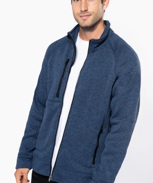 K9106 - Heather herenvest met rits Dark Grey Melange