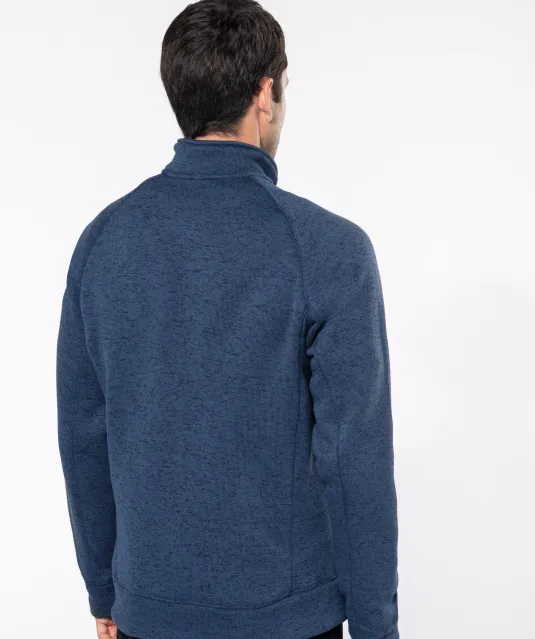 K9106 - Heather herenvest met rits Dark Grey Melange