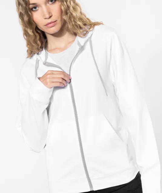 K438 - Vestje van licht katoen met capuchon Black