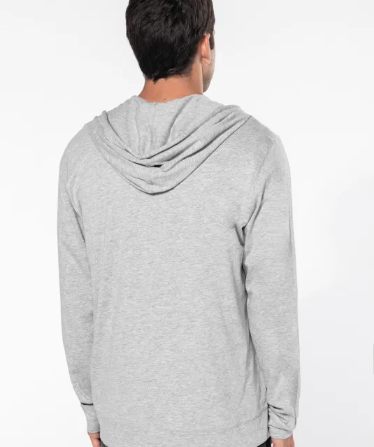 K438 - Vestje van licht katoen met capuchon Black