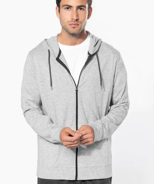 K438 - Vestje van licht katoen met capuchon Black