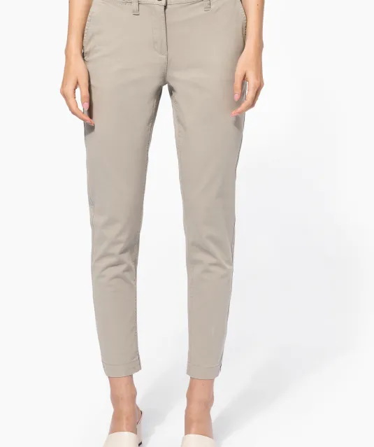 K749 - Enkelhoge broek voor dames Beige