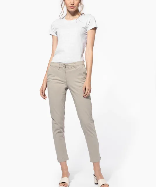 K749 - Enkelhoge broek voor dames Beige
