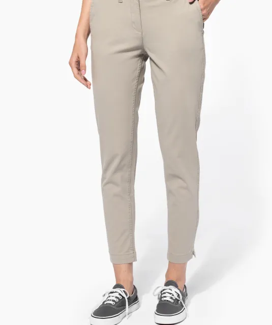 K749 - Enkelhoge broek voor dames Beige