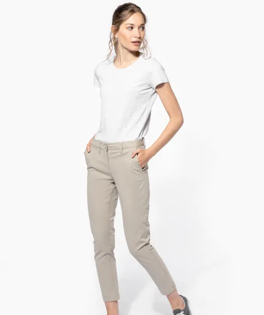 K749 - Enkelhoge broek voor dames Beige