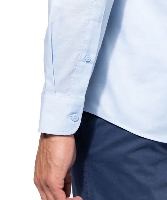 K595 - Heren overhemd Oxford lange mouwen Oxford Blue
