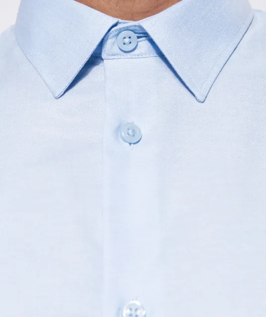 K595 - Heren overhemd Oxford lange mouwen Oxford Blue