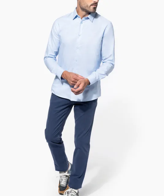 K595 - Heren overhemd Oxford lange mouwen Oxford Blue