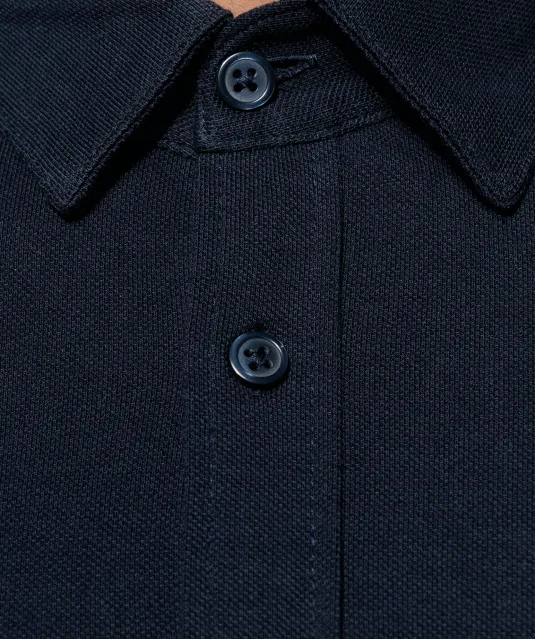 K508 - Piqué overhemd lange mouwen Navy