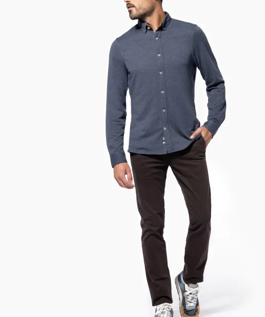 K507 - Jacquard overhemd  lange mouwen Jacquard blue