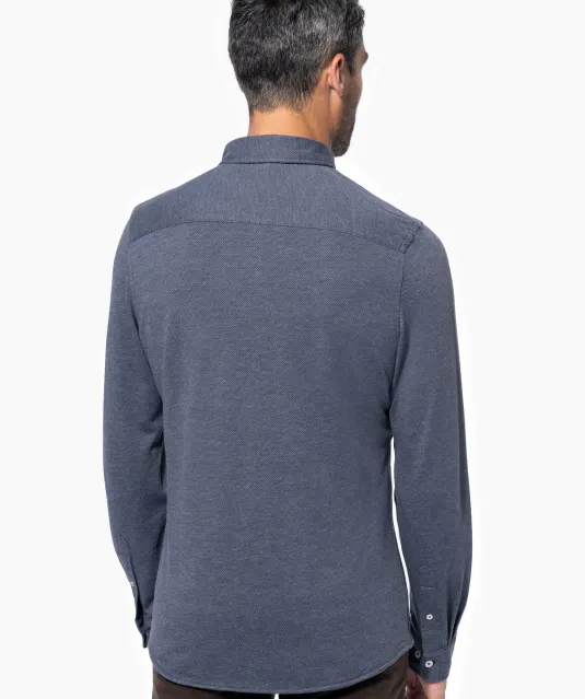 K507 - Jacquard overhemd  lange mouwen Jacquard blue