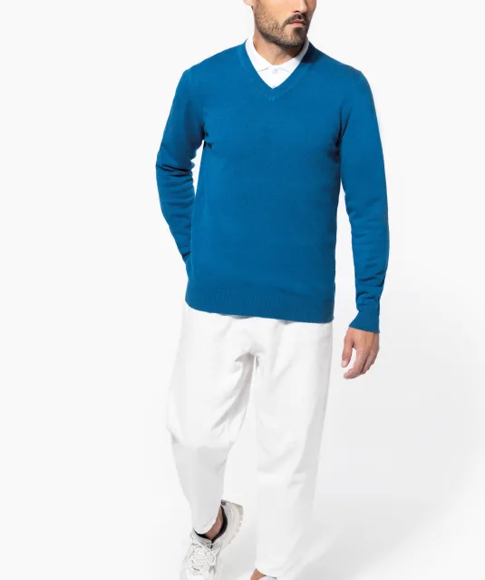 K982 - Premium pullover V-hals Light grey heather