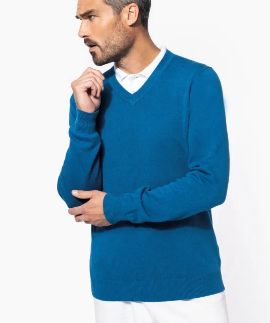 K982 - Premium pullover V-hals Light grey heather
