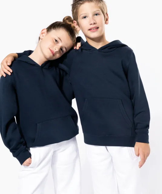 K4014 - Unisex kindersweater met contrasterende capuchon met motief Black / Skate Graffiti