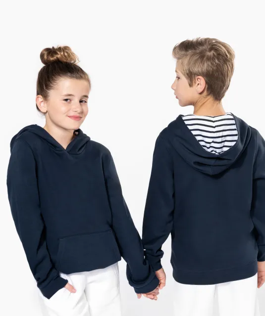 K4014 - Unisex kindersweater met contrasterende capuchon met motief Black / Skate Graffiti