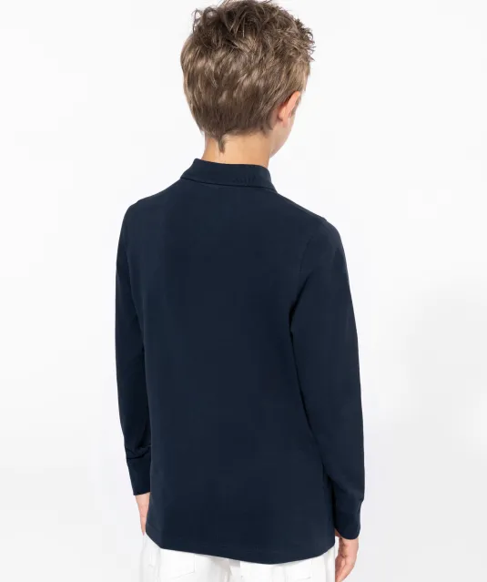 K269 - Kinderpolo lange mouwen Black