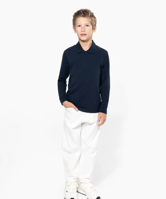 K269 - Kinderpolo lange mouwen Black