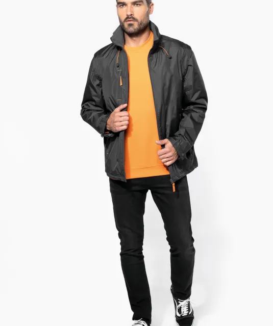 K639 - Herenjack met afneembare mouwen Black / Orange