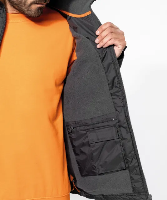 K639 - Herenjack met afneembare mouwen Black / Orange