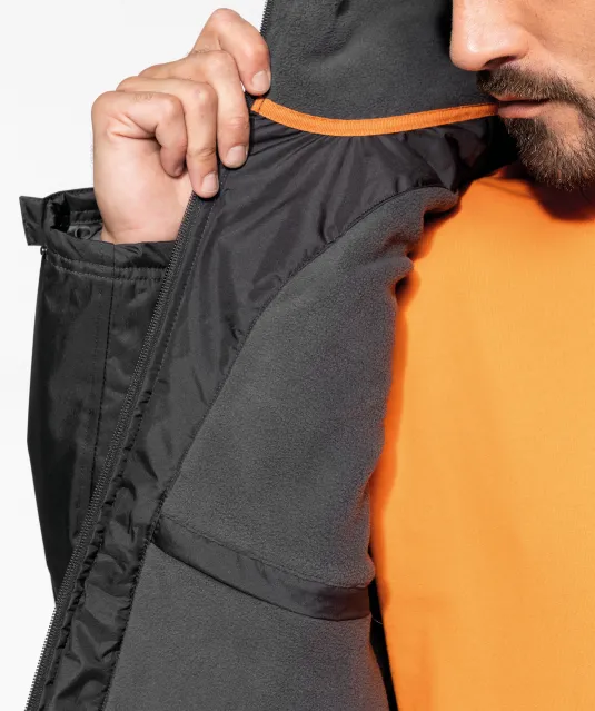 K639 - Herenjack met afneembare mouwen Black / Orange