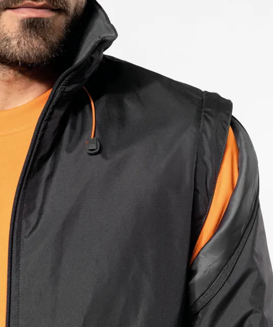 K639 - Herenjack met afneembare mouwen Black / Orange