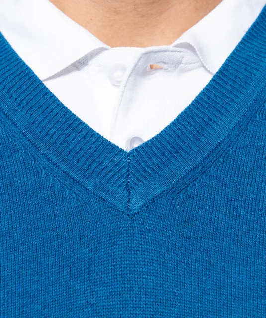 K982 - Premium pullover V-hals Light grey heather