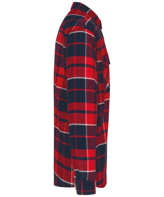 K579 - Geruit overshirt met sherpavoering Red / Navy checked