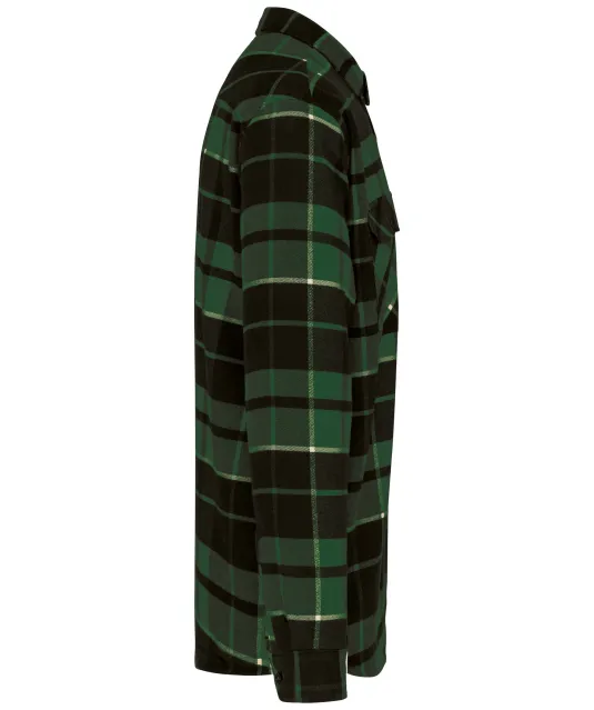 K579 - Geruit overshirt met sherpavoering Forest Green / Black Checked