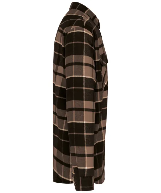 K579 - Geruit overshirt met sherpavoering Camel / Black Checked