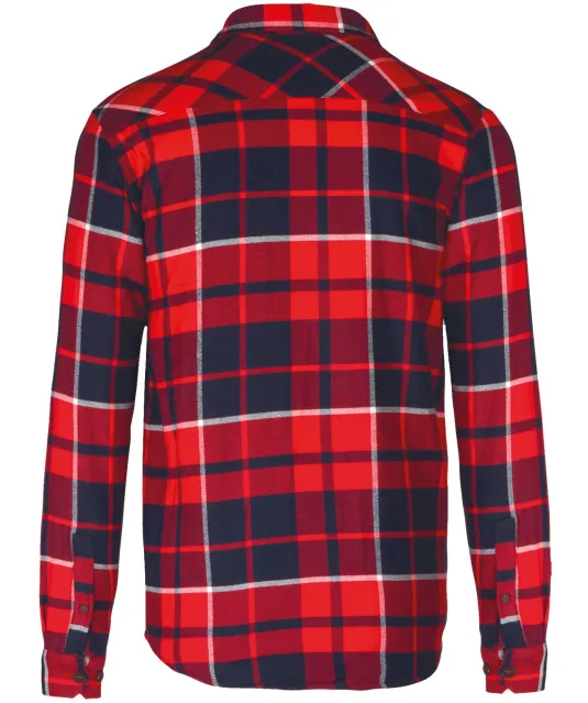 K579 - Geruit overshirt met sherpavoering Red / Navy checked