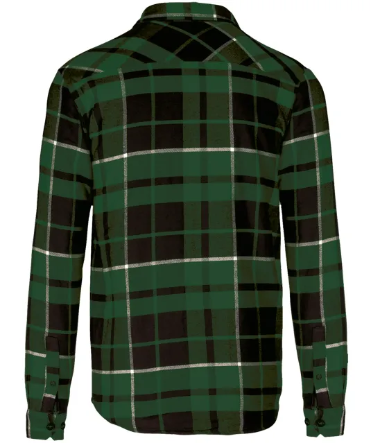 K579 - Geruit overshirt met sherpavoering Forest Green / Black Checked