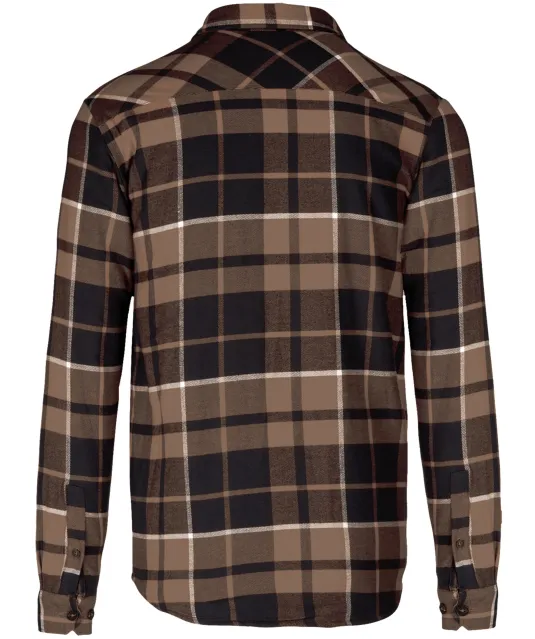 K579 - Geruit overshirt met sherpavoering Camel / Black Checked