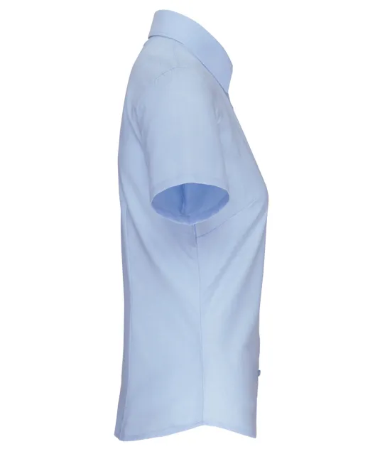 K536 - Dames Oxford blouse korte mouwen Oxford Blue