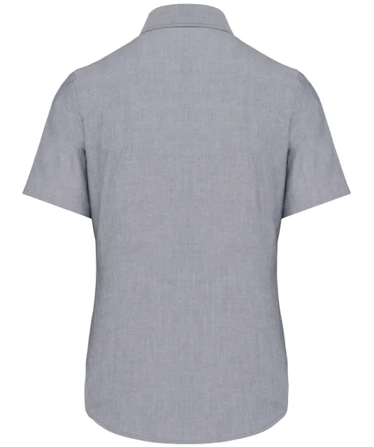 K536 - Dames Oxford blouse korte mouwen Oxford Zinc