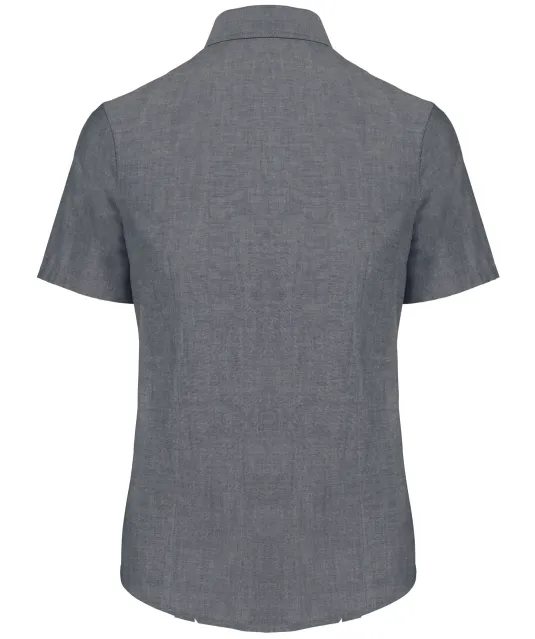 K536 - Dames Oxford blouse korte mouwen Oxford Shadow Navy