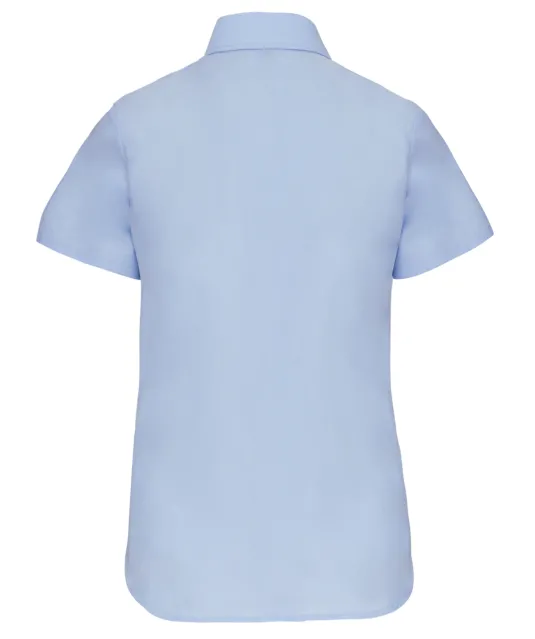 K536 - Dames Oxford blouse korte mouwen Oxford Blue