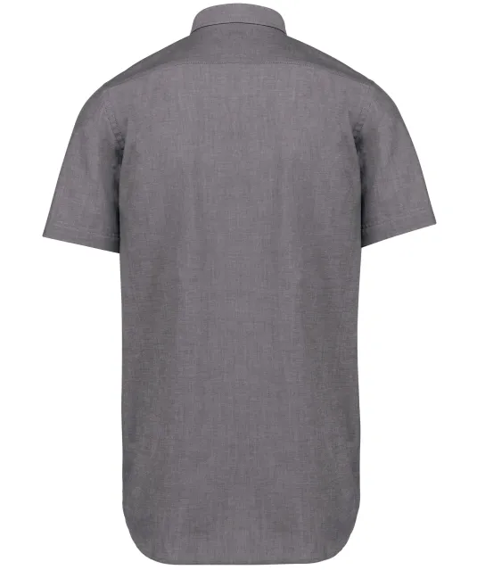 K535 - Heren Oxford overhemd korte mouwen Oxford Silver