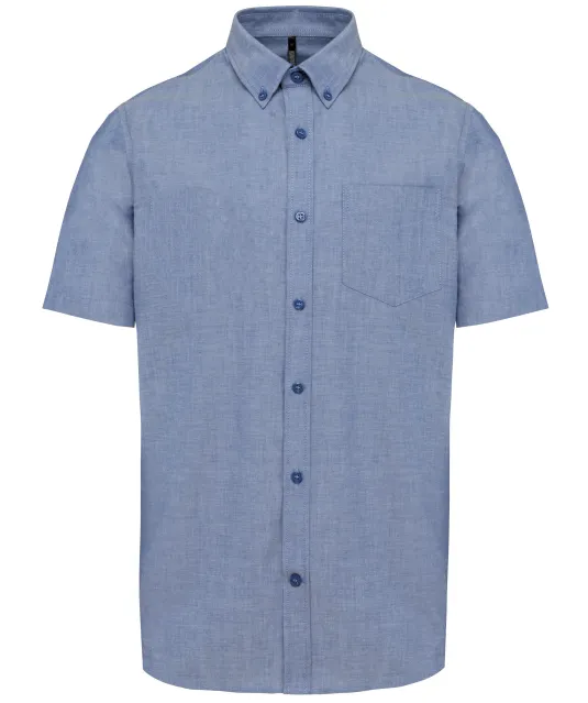 K535 - Heren Oxford overhemd korte mouwen Oxford Cobalt Blue