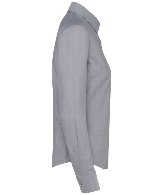 K534 - Dames Oxford blouse lange mouwen Oxford Zinc