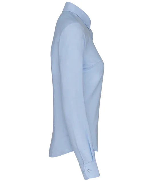 K534 - Dames Oxford blouse lange mouwen Oxford Blue