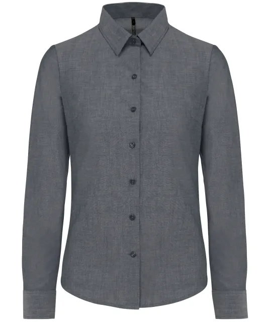 K534 - Dames Oxford blouse lange mouwen Oxford Shadow Navy