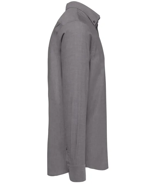 K533 - Heren Oxford overhemd lange mouwen Oxford Silver