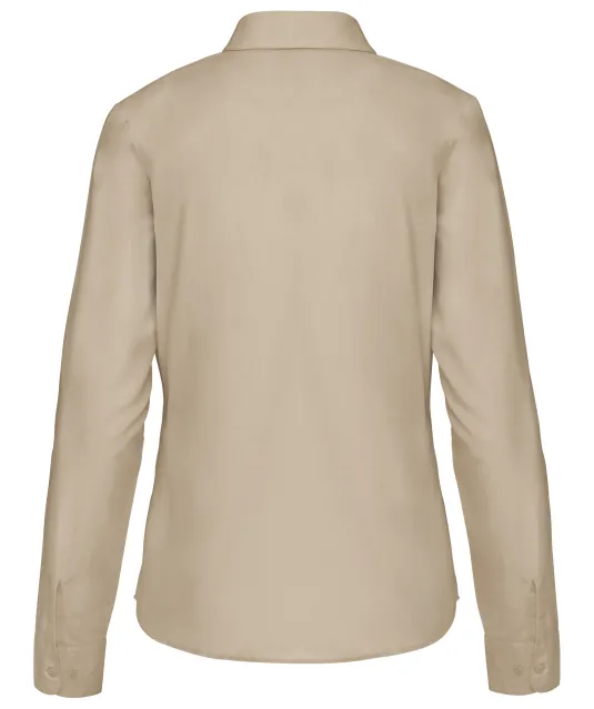 K549 - Overhemd in onderhoudsvriendelijk polykatoen-popeline dames Beige