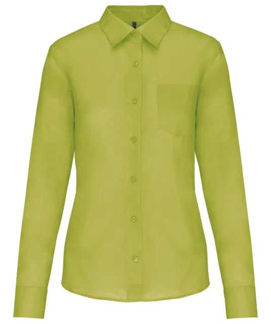 K549 - Overhemd in onderhoudsvriendelijk polykatoen-popeline dames Burnt Lime
