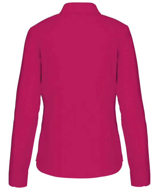 K549 - Overhemd in onderhoudsvriendelijk polykatoen-popeline dames Fuchsia