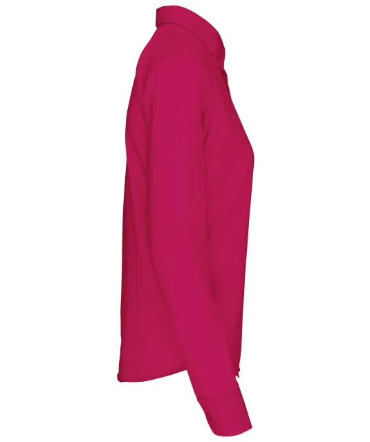 K549 - Overhemd in onderhoudsvriendelijk polykatoen-popeline dames Fuchsia